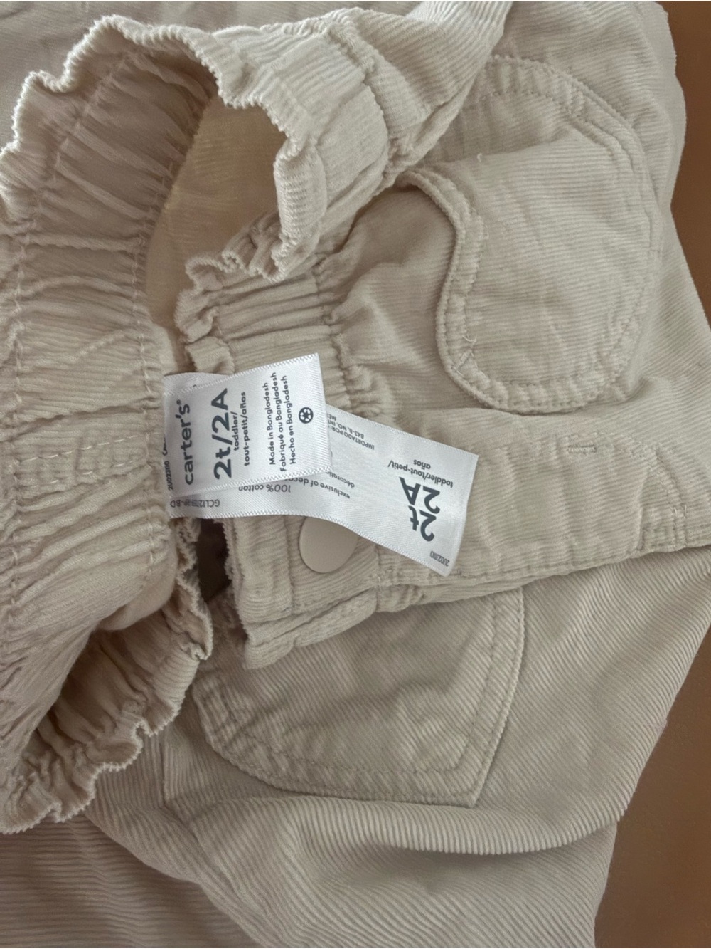 Carter's Cream Corduroy Kids Pants